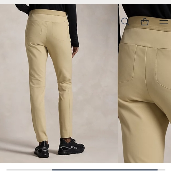 RALPH LAUREN tan slim leg stretch athletic pant - Picture 2 of 10